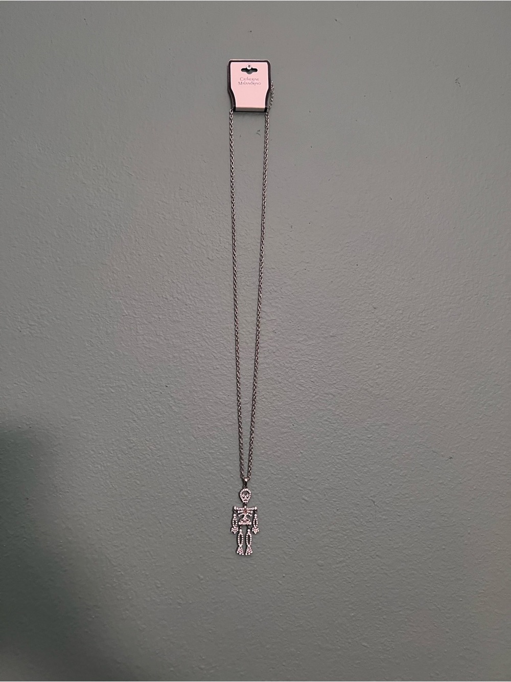 Catherine Malandrino Silver Skeleton Pendant Necklace